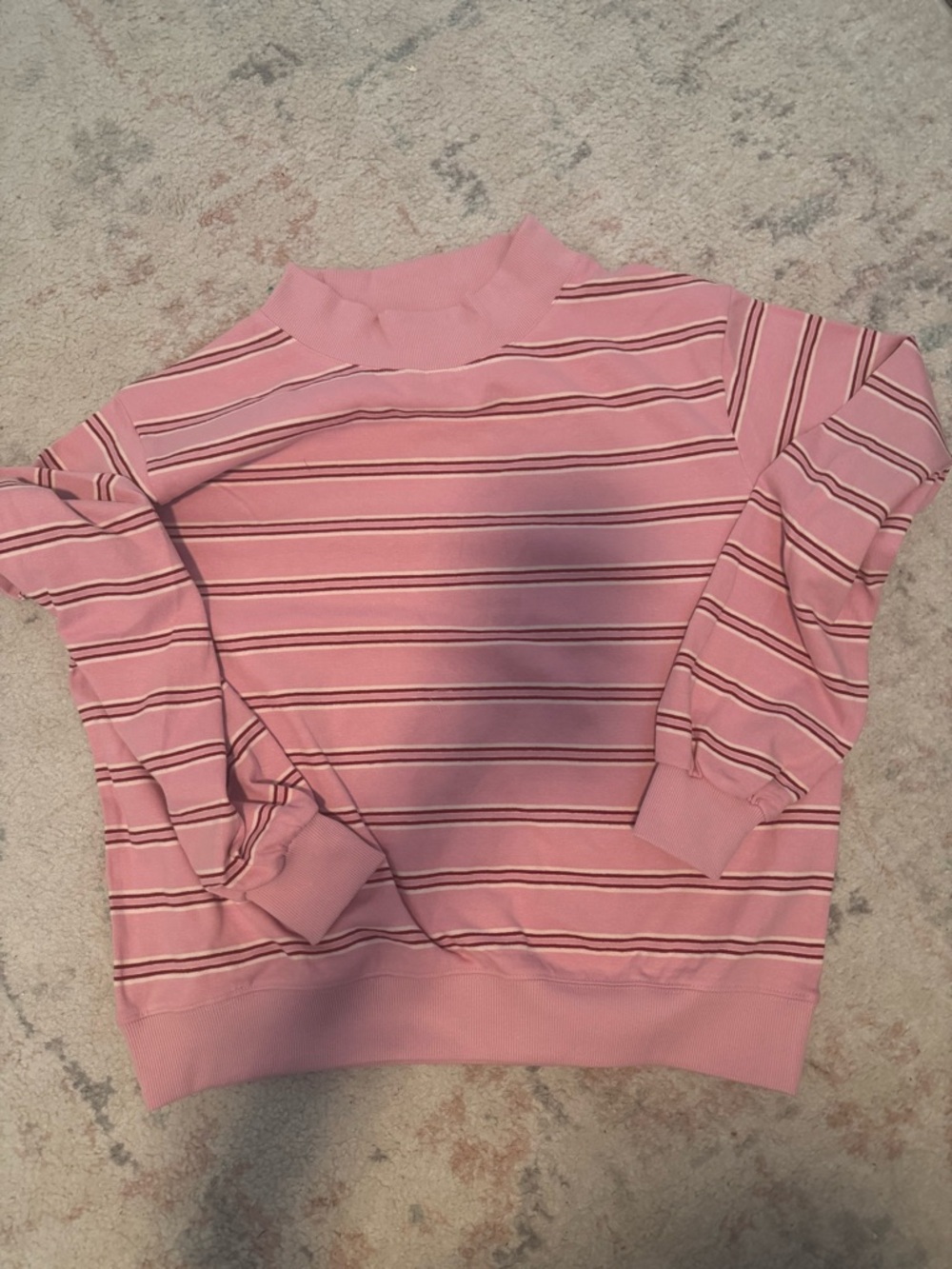Parker Pink Striped Turtleneck-Style Sweater